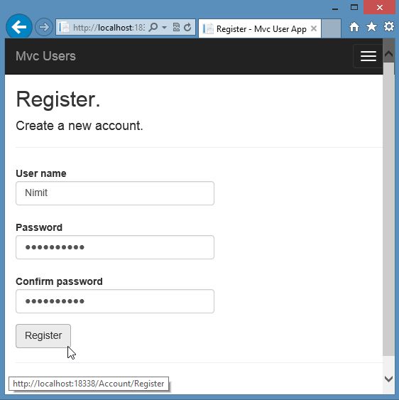 Registering User in MVC